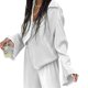 thumbnail image 4 of Txlixc Traje de pijama para mujeres, chaqueta de manga larga con solapa + pantalones Txlixc  moda, 4 of 6