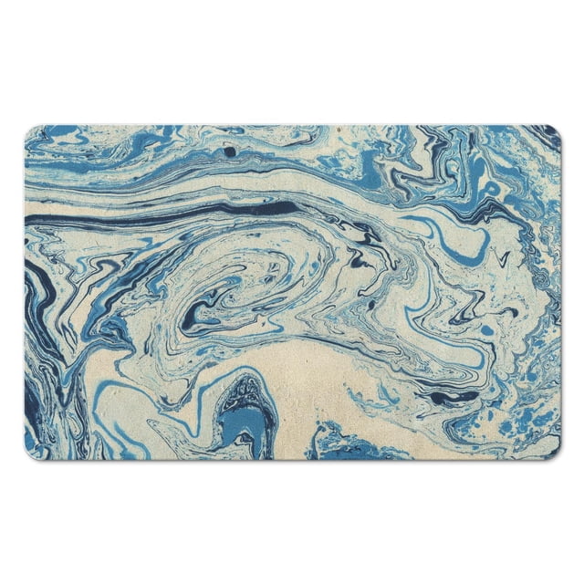 Non-Slip Luxury Microfiber Bath Rug Runner – 20x32 inch Modern Marble Bathroom Mat, Soft & Long, Perfect Floor Carpet for Tub & Shower, Machine-Washable