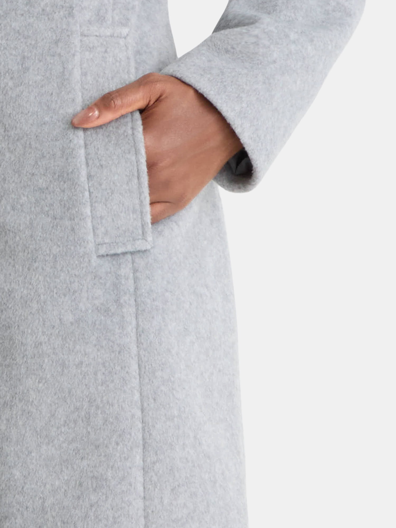 Time and Tru Women's and Women's Plus Faux Wool Boyfriend Coat, Sizes XS-2X