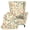 Floral Rooster Print, variant on Chririnla Horse American Flag Print Spandex Fabric Wingback Chair Slipcover with Elastic Bottom, Stretch Single-Seat Wingback Armchair Covers for Living Room Home