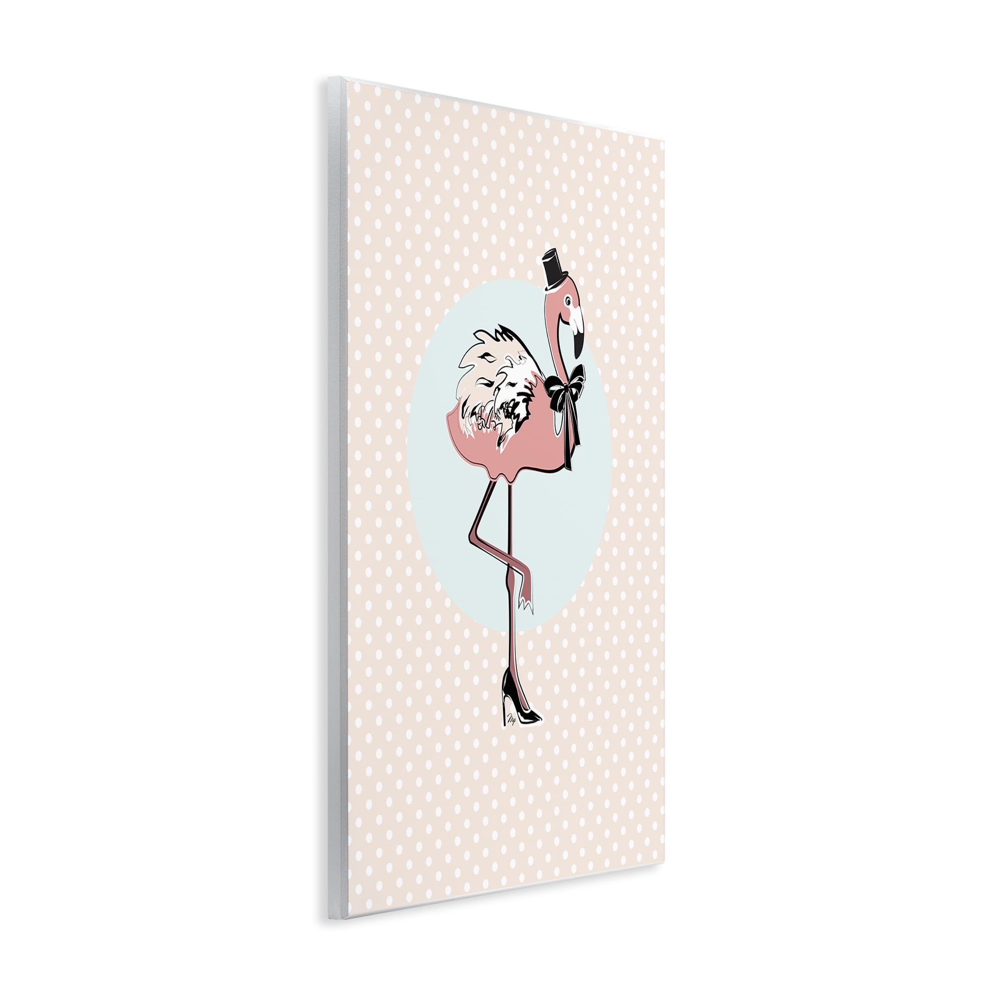 Stupell Industries Flamingo & Top Hat Novelty Painting Unframed Art Print Wall Art, 13 x 19