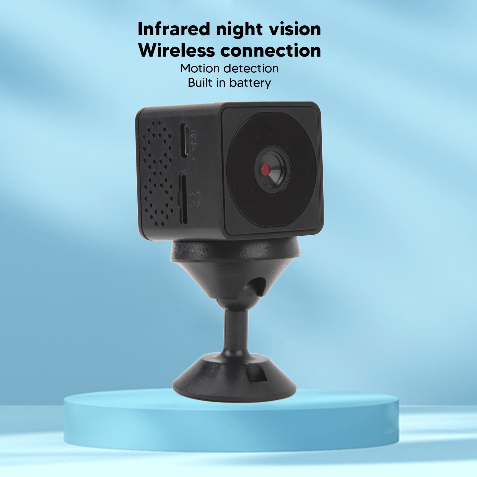 Riousery Q16 Smart WiFi Video Baby Monitor Camera, High Definition 1080p Night Vision Infrared Newborn Security Monitoring System with Built-in Battery, White