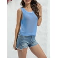 thumbnail image 2 of WomenRound Neck Crochet Hollow Out Sleeveless Casual Crop Knit Sweater Tank Tops, 2 of 6