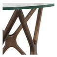 thumbnail image 2 of Star End Table with glass top with a star-shaped wood base, 2 of 5