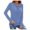 Blue, variant on Blue Basic Ladies Tops And Blouses Summer 2024 Ladies Solid Color Long Sleeve Short Shirt Blouse Tops