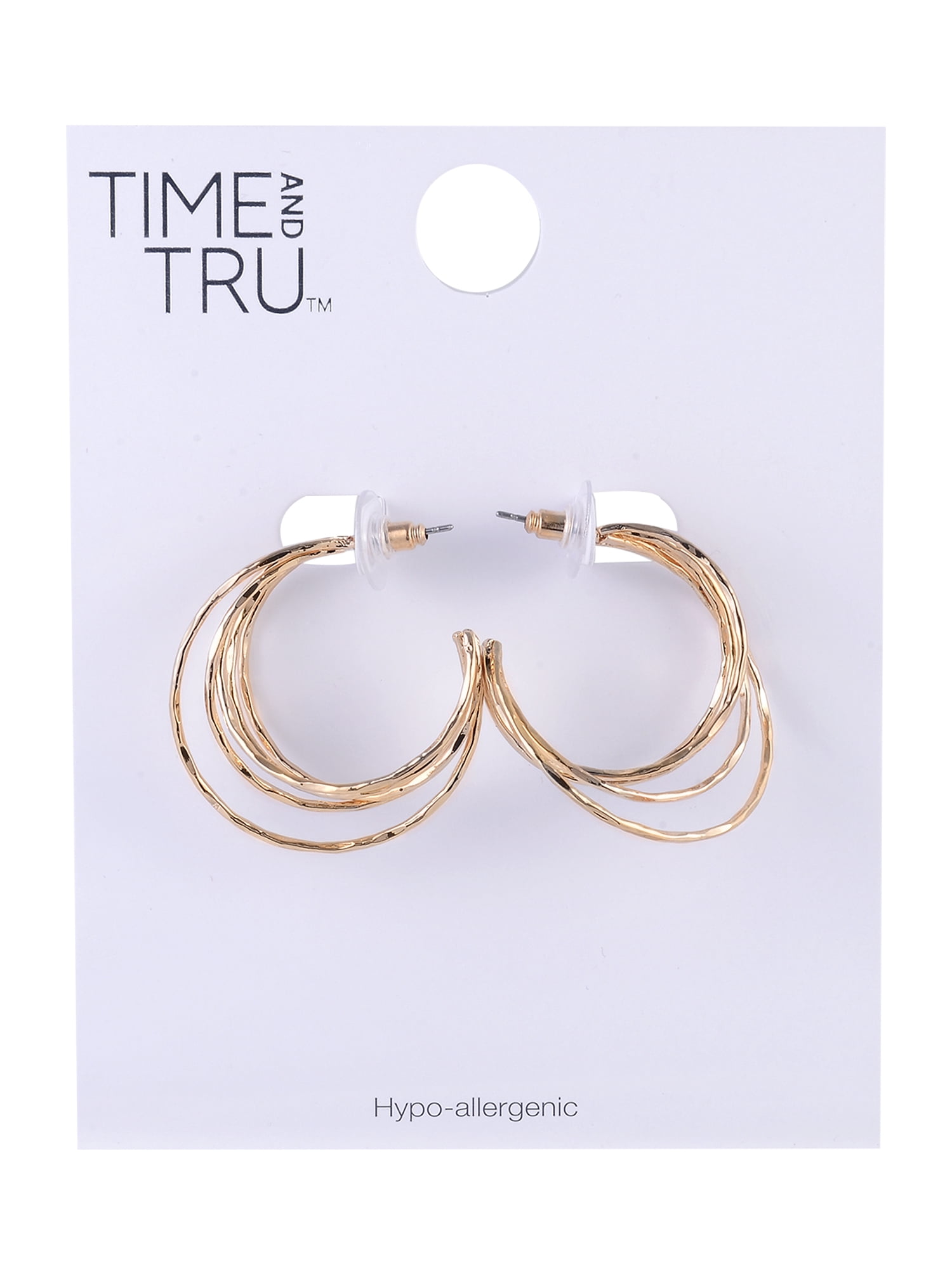 Time and Tru Goldtone Multi Ring C-Hoop Earring