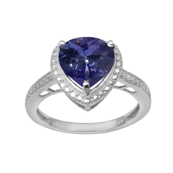 6mm Heart Shape Tanzanite 925 Sterling Silver Solitaire Women Valentines Day Gifts Ring