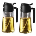 thumbnail image 1 of TrendPlain Rociador de Aceite de Oliva de Vidrio de 16oz/470ml para Cocinar - Dispensador de Aceite de Oliva 2 en 1 para Utensilios de Cocina, Freidora de Aire, Ensalada y BBQ - 2 Negro, 1 of 5