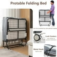 thumbnail image 4 of Folding Bed with Mattress, Portable Foldable Bed with 5"Memory Foam Mattress and Metal Frame,Roll Away Bed Guest on Wheels with Side Storage Pocket, Space Saving, Easy Storage, 4 of 7