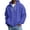 Blue, variant on Oversized Hoodies for Men Long Sleeve Solid Color Waffle Hooded Sweatshirt with Pockets Casual Zip Up Jacket Outerwear