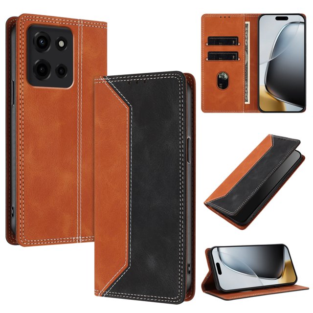 Funda FOXDOCK para Motorola Moto G 5G 2025 de Cuero Premium Bicolor con Ranuras RFID, Carcasa Tipo Billetera Antigolpes y Soporte Plegable