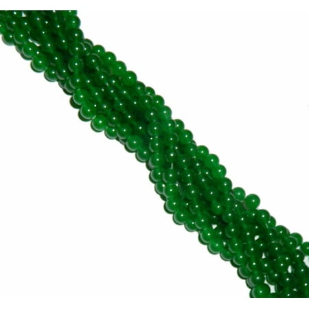 Green Jade Aventurine Stone - 8mm Jade Dyed Malichite Green Round, Loose Beads, 40 cm 15 inch Gemstone
