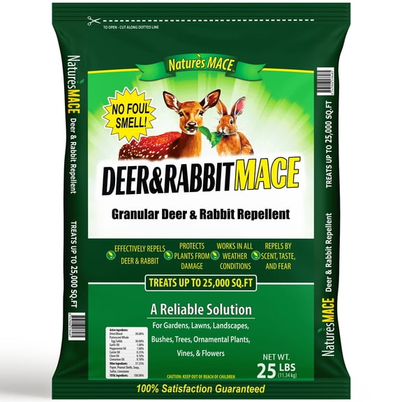 Nature's Mace Granular Deer and Rabbit Repellent, 25 lb. Bag, Covers 25,000 Sq.ft.