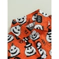 thumbnail image 5 of Wassery Baby Boys 2 Piece Outfits Halloween Clothes Letter Pumpkin Print Short Sleeve Shirt and Elastic Shorts Summer Set, 5 of 8