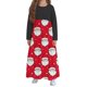 thumbnail image 3 of Vestido de manga larga con cuello redondo para niña, estampado navideño, manga larga, cuello redondo, bolsillos, falda larga informal para adultos, vestido de poliéster para niña., 3 of 5