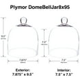thumbnail image 2 of Plymor 7.875" x 9.5" Bell Jar Glass Display Dome Cloche, Black Wood Veneer Footed Base (Interior size 7.5" x 7.5"), 2 of 2