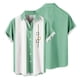 thumbnail image 2 of Camisas s Para Hombre De Vestir Camisas hawaianas informales de verano para hombre, camisas de manga corta con botones estampados para la playa y bolsillo (Green, 3XL), 2 of 5