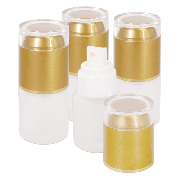 Beauticom High Quality 20ml Frosted Glass Mist Spray Bottles - Gold - 4pcs