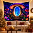 thumbnail image 3 of Bioluminescent Forest Night with Giant Mushroom Acts Gateway, Mystical Fantasy for Space Lovers, Galaxy Room Decor, Mother'S Day Gift, Tapestry Wall Hanging for Bedroom and Dorm, 3 of 7