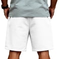 thumbnail image 5 of Resicozy Mens Casual Shorts Cotton Elastic Waist Shorts Drawstring Summer Beach Shorts with Pockets White 2XL, 5 of 5