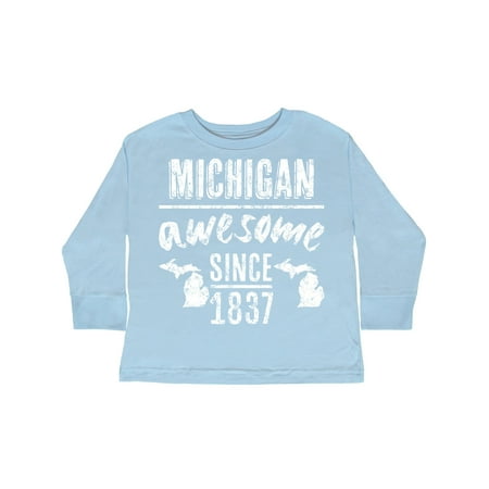 

Inktastic Michigan Awesome Since 1837 Gift Toddler Boy or Toddler Girl Long Sleeve T-Shirt