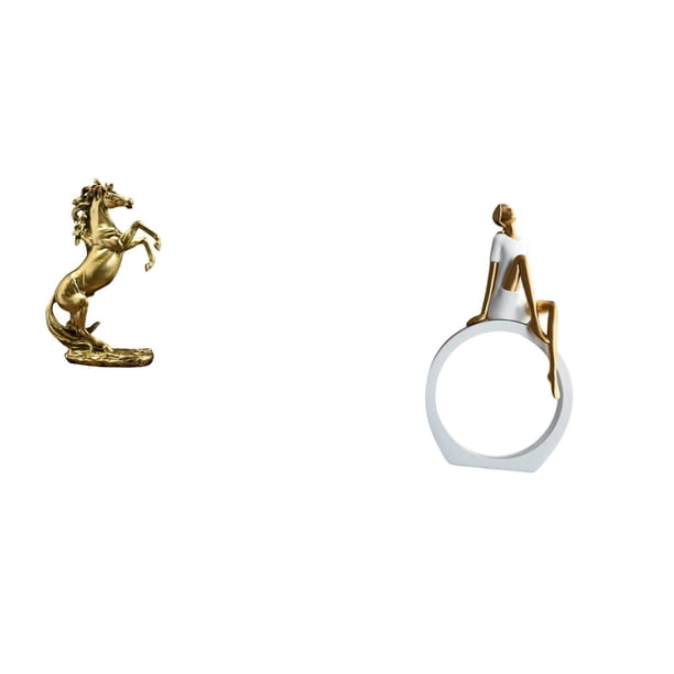 Figura De Caballo Y Niña Hecha A Mano, Centro De Mesa Para Hoteles, Estanterías, Chimeneas, Dormitorios, Regalo Para Lectores, Escultura Abstracta De Estilo Rústico, Decoración Ligera Y