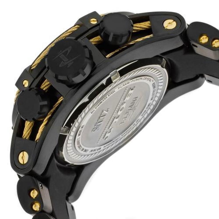 Invicta Men's 12299 Reserve Bolt Zeus Gold Tone Cable Black Dial