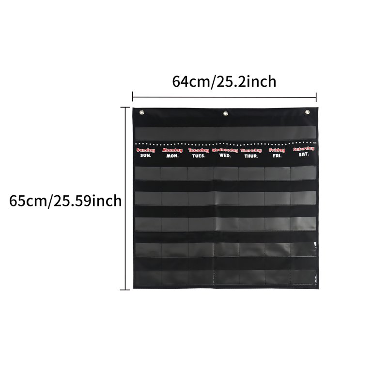 Toma Black Monthly Calendar Chart Nylon Learning Calendar Pocket  Scratch-Resistant Scholastic Classroom Calendar Educational Monthly Calendar  Pocket Calendar Card Bag for Home School - Walmart.com