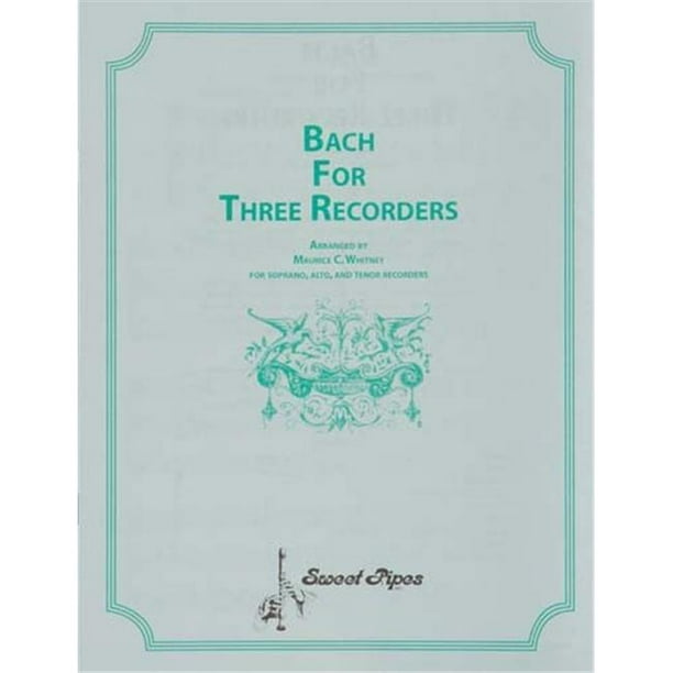 Rhythm Band Instruments SP2356 Bach pour Trois Flûtes à Bec&44; Arr. Whitney