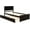 Espresso, variant on Wood Platform Bed Frame Twin Size Trundle with Wheels Twin Size Captain Storage Bed with Headboard Wooden Bed Frame (Grey with Trundle)