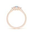 thumbnail image 2 of ANGARA Natural Classic Round Aquamarine and Diamond Three Stone Ring in 14K Rose Gold for Women (Size-4mm) | March Birthstone, Birthday, Anniversary, Jewelry Gift for Women | Natural Aquamarine Ring, 2 of 9