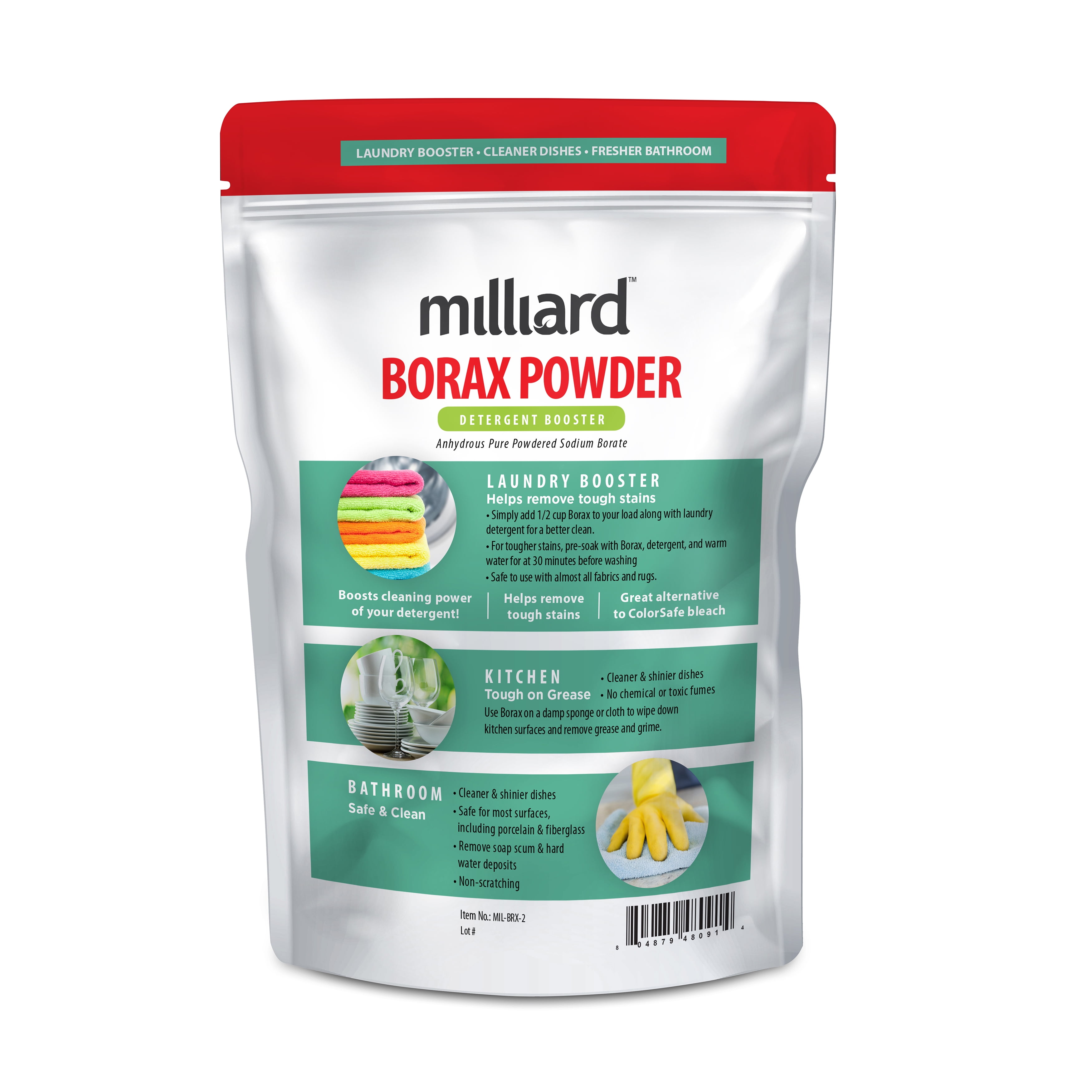 Milliard Borax Laundry Booster, Pure Multi Purpose Cleaner - Detergent  Powder (5 lb)