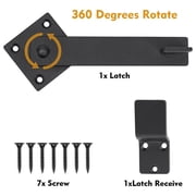 Flip Latch Barn Door Fence Gate Latch Lock, Heavy Duty Steel Double Gate Latch Smile Home