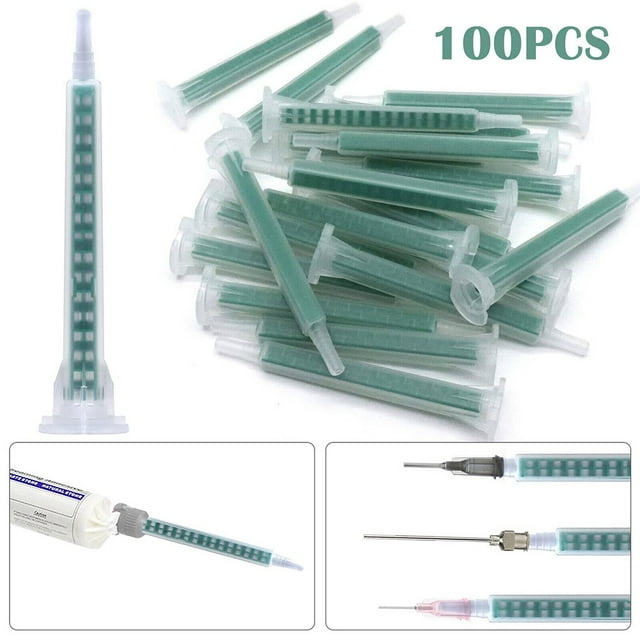 2K Static Mixer Epoxy Resin Mixing Tube Nozzle for Ab Mixing Tube 16-Mount-100Pcs