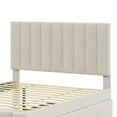 thumbnail image 6 of Bed Frames Full Size Upholstered Platform Bed with Twin Size Trundle and 3 Drawers, Linen Fabric, Beige,Adjustable Bed Base, 6 of 17