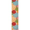 thumbnail image 1 of homeroots home decor 384604 2’ x 10’ Green Floral Indoor Outdoor Runner Rug, 1 of 1