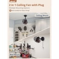 thumbnail image 2 of Ventilador de pared LEDIARY, control remoto de 10 pulgadas, 6 velocidades, ajustable, 2 of 7
