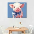 thumbnail image 2 of Creowell Fall Decor Cartoon Pink Piglet Canvas Wall Art Picture 20x16in for Living Room Bedroom Art Modern 20x16in, 2 of 3