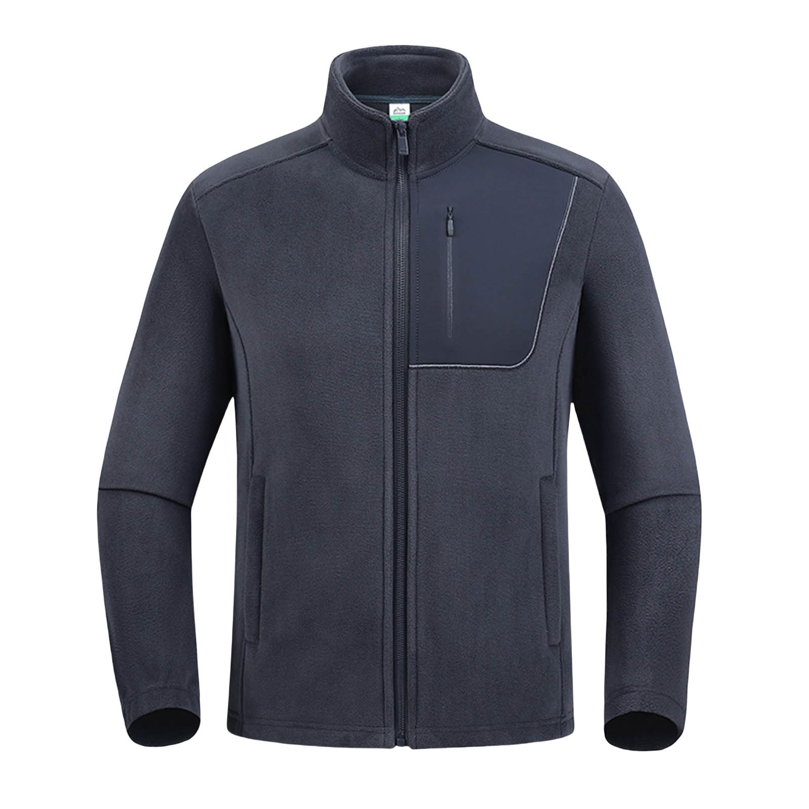 Men's Waterproof Softshell Jacket Long Sleeved Stand Up Collar Wool Jacket for Travel Hiking Golf