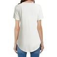thumbnail image 6 of Nlife Women Lace-up Front Solid Color Short Sleeves Tunics Tops, 6 of 7