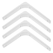 Stainless Steel Shelf Heavy Duty Support Wall Rack Corner Bookshelf Decor Bracket White 4 Pcs