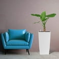 thumbnail image 3 of S-HOME Square Planter 30" High in Faux Rattan Design 1-Pack with Automatic Watering System for Indoor or Outdoor Use, 3 of 11