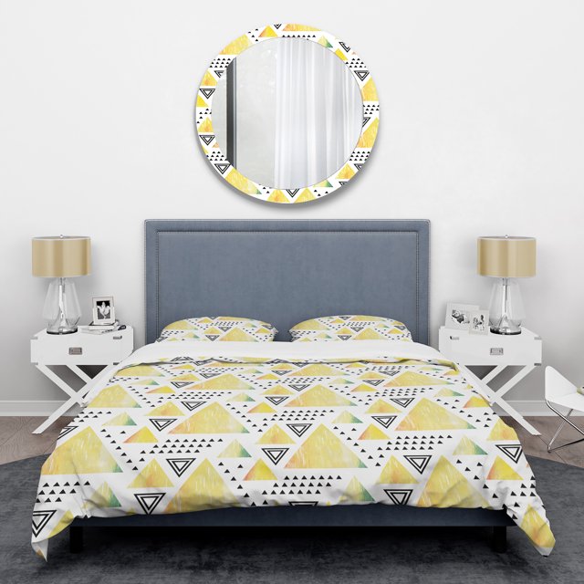 Designart « Design Rétro Triangulaire IV » Ensemble de Housse de Couette Mi-Siècle