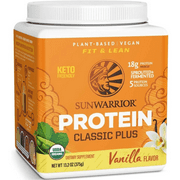 Sunwarrior Vanilla plant based Plant protein Classic Plus | Organic Vegan Protein Powder, 13.2 oz