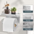 thumbnail image 4 of Toilet Paper Holder with Shelf, Adhesive or Screw Wall Mount Toilet Roll Holder for Bathroom, Rustproof 304 Stainless Steel Commercial Toilet Tissue Holder, 2 Pack Brushed Nickel, 4 of 8
