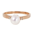thumbnail image 2 of Galaxy Gold GG 14K Rose Gold 1.02 Carat Natural Diamonds and Freshwater-Cultured Pearl Ring - June Birthstone - Balance & Intuition - Sizes 5.5 to 11 - Fine Jewelry for Women, 2 of 3