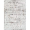 thumbnail image 3 of Hauteloom Concordia Contemporary Abstract Living Room Bedroom Dining Room Area Rug - Modern Distressed Bohemian Neutral Carpet - Gray, Beige, Orange, Red - 5'3" Round, 3 of 12