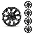 thumbnail image 2 of 15" Set of 4 Universal Wheel Covers & Hub Caps ABS&PC Lacquer Black,Fit R15 Tire & Steel Rim, 2 of 9