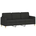 thumbnail image 4 of vidaXL 2 Piece Sofa Set with Cushions Black Fabric, 4 of 6