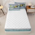 thumbnail image 4 of Manfei Rustic Pike Fish Zipper Full Size Comforter Sets with Fitted Sheet and 2 Pillowcases, Retro Wooden Cabin Zipper Bedding Set, Teal Gray, Reversible, 4pcs, 4 of 7